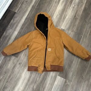 Carhartt Brown Hooded Jacket Size Kids M (10-12)